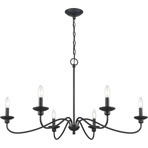 Delvona 6 Light 36.75 inch Matte Black Chandelier Ceiling Light